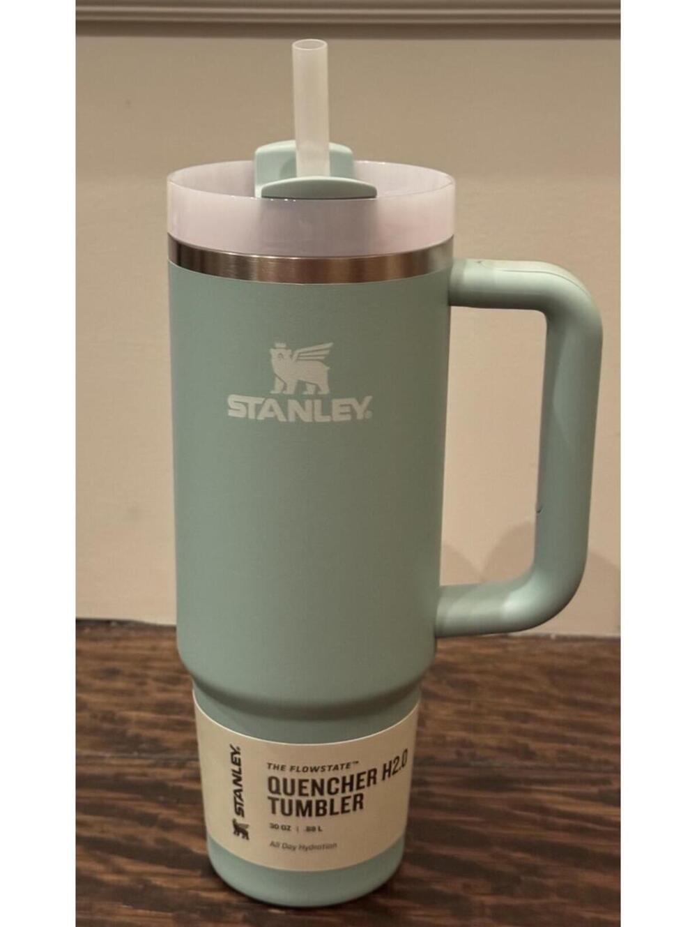 Stanley 30 oz Stainless Steel H2.0 Flowstate Quencher Tumbler CUTE! Spring green